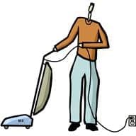 Man with vacuum cleaner