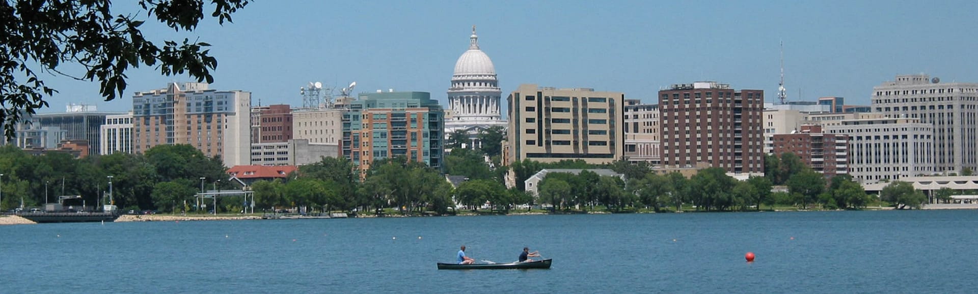 Madison WI Skyline from across Lake Monona