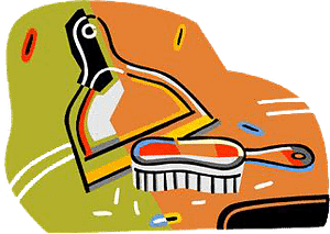 Broom and dustpan cartoon