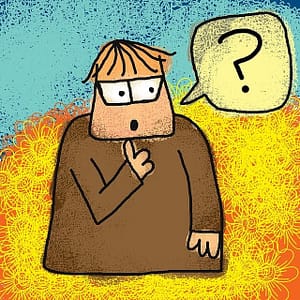 cartoon of confused person