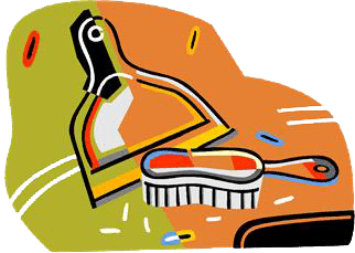 Broom and dustpan cartoon