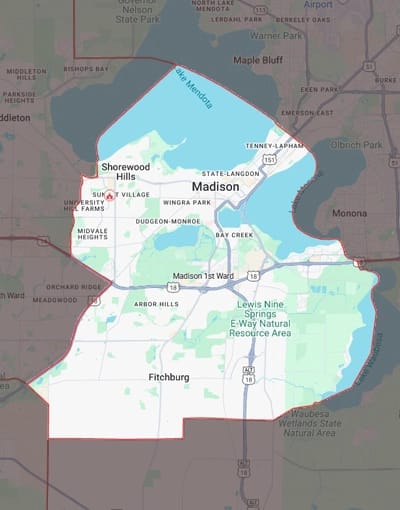 Map of Madison 1st Ward