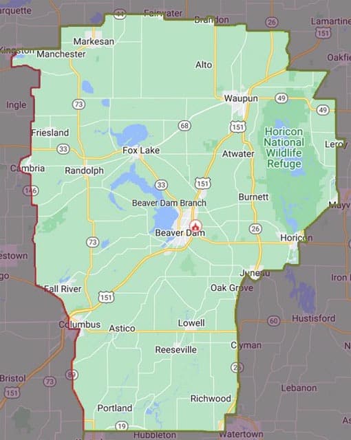 map of Beaver Dam Ward