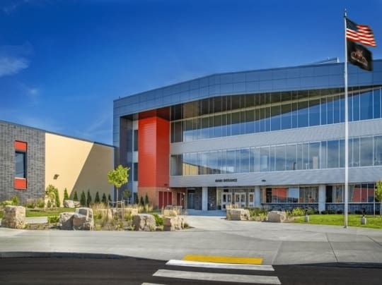 Verona Area High School main entrance exterior in Verona WI