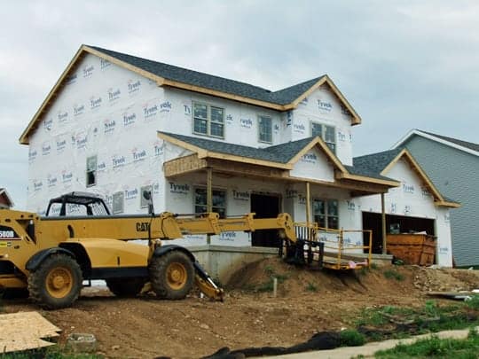 New construction building site