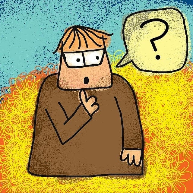 cartoon of confused person